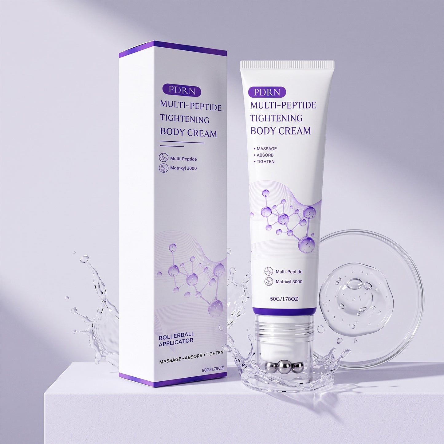 PDRN Multi-Peptide Massaging Body Roller Cream- Anti-aging, Hydrating, Skin Firming & Lifting, Skin Repair, Even Tone, Acne and Dark Spot Treatment, Wart and Mole Removal, and Psoriasis Relief