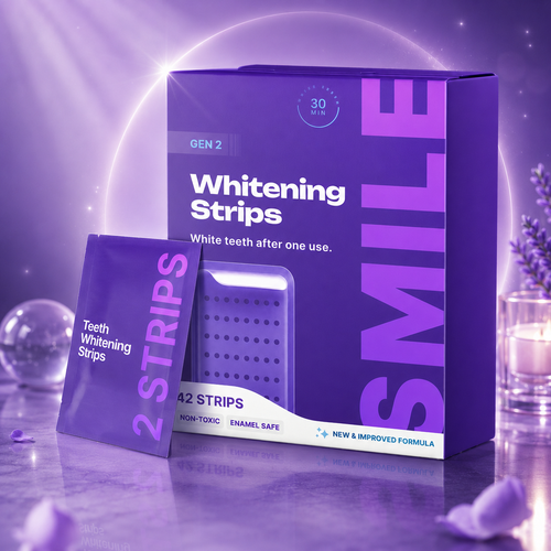 Purple Teeth Whitening Strips for a Brighter-Looking Smile