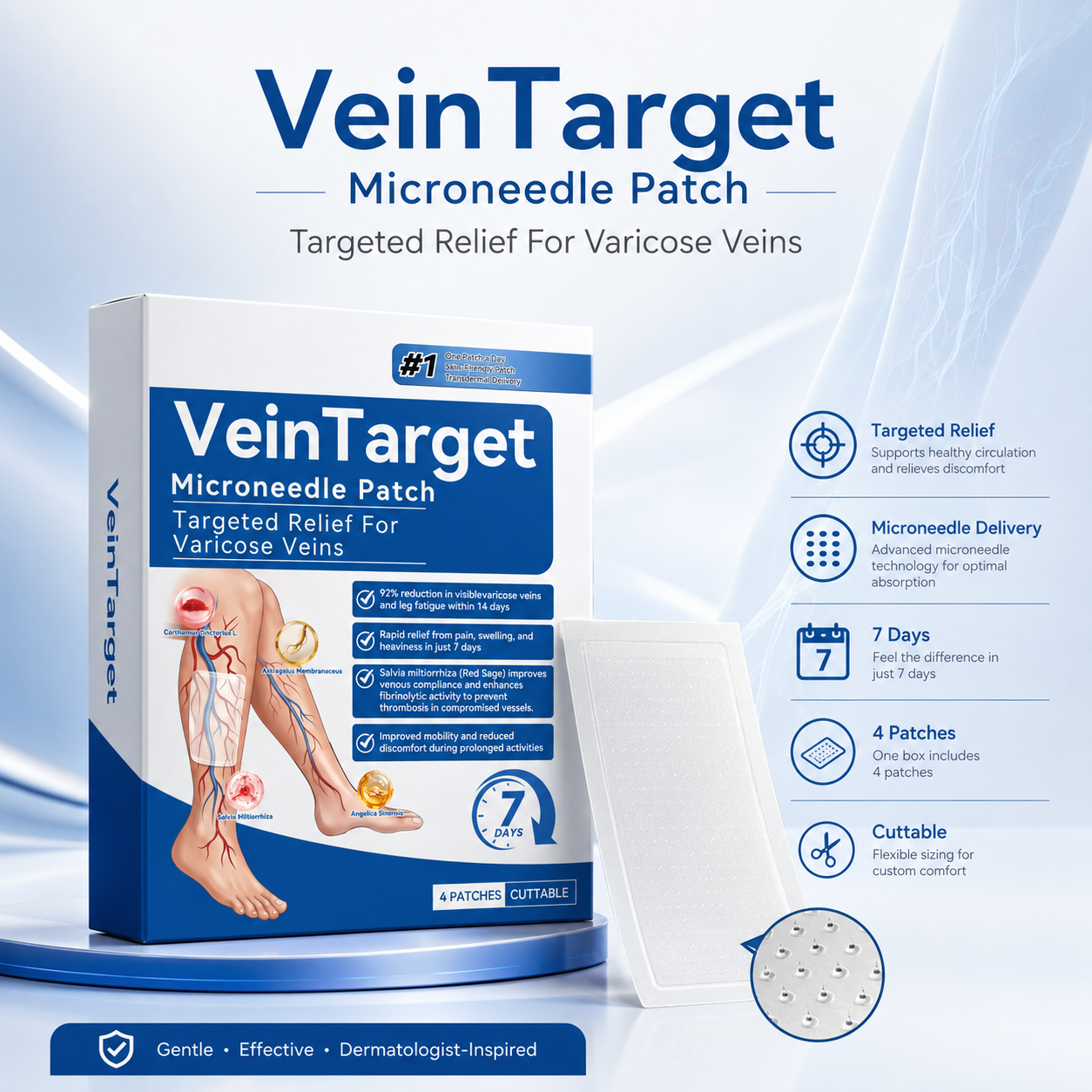 SALUVAMEN Parche de microagujas Vein Target Roll CUIDADO DE LAS VENAS