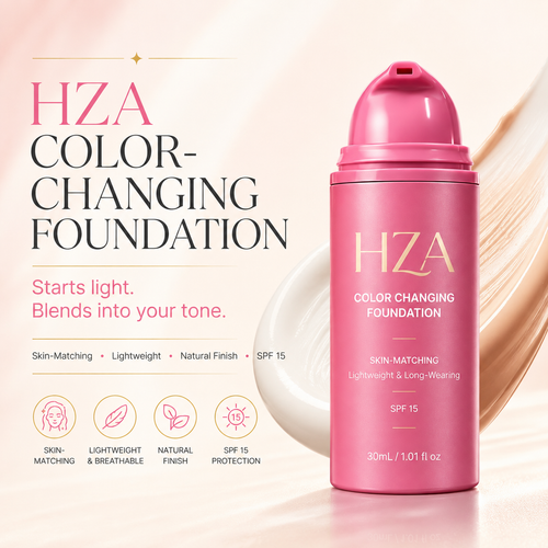 HZA Color-Changing Foundation – Adaptive Skin-Matching Lightweight Foundation SPF 15