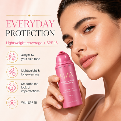 HZA Color-Changing Foundation – Adaptive Skin-Matching Lightweight Foundation SPF 15