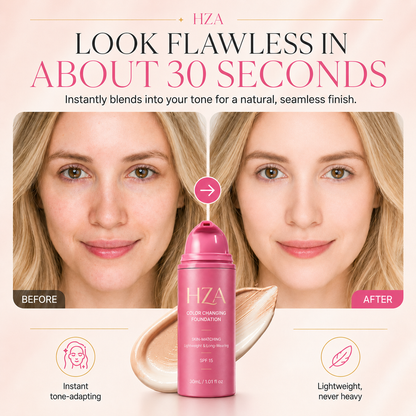 HZA Color-Changing Foundation – Adaptive Skin-Matching Lightweight Foundation SPF 15