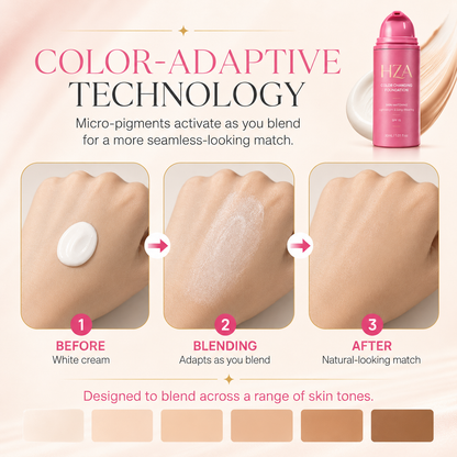 HZA Color-Changing Foundation – Adaptive Skin-Matching Lightweight Foundation SPF 15