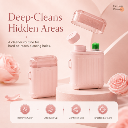 Rose-Infused Piercing Cleaning Floss – 0.3mm Gentle Ear Hole Cleanser, 240 PCS